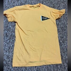 Yellow Short Sleeve Tee with Crew Neck and Graphic